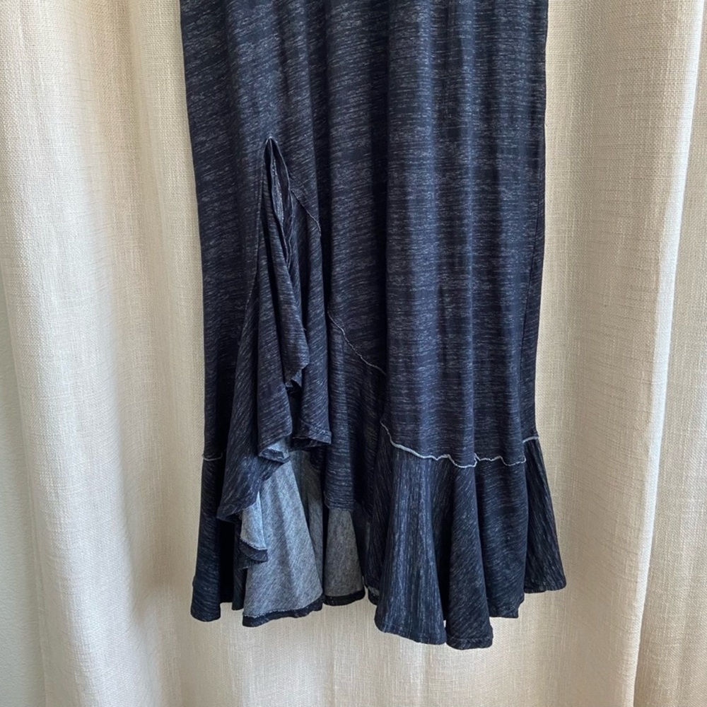 Free People Black Beach Havana Ruffle Maxi Tee T-Shirt Dress - Picture 5 of 12